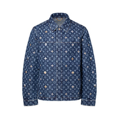 LOUIS VUITTON Monogram Embroidered Denim Overshirt and Skate Pants #387306