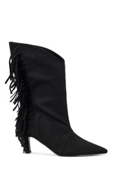 Women's Sariah Black Fringe Booties