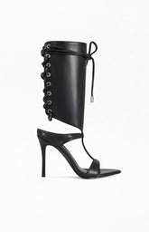Women's Bohdi Black Lace-Up Stiletto Sandals