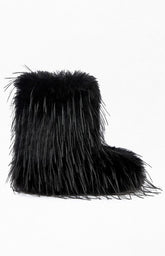 Women's Lenix Black Faux Fur Booties