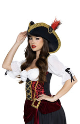 Faux Feather Pirate Hat