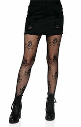 Pirate Net Skull Tights