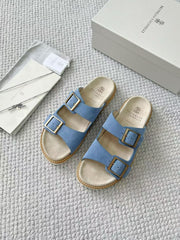 Brunello Cucinelli Suede slides with buckles for Man in Hazelnut #377264