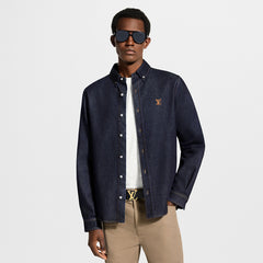 LOUIS VUITTON Denim Long-Sleeved Shirt and Shorts #386493