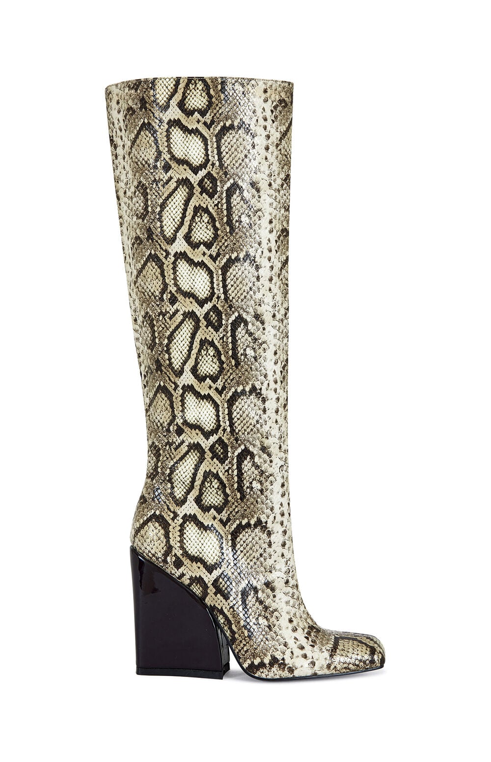 Women's Evergreen Snakeskin Block Heel Boots