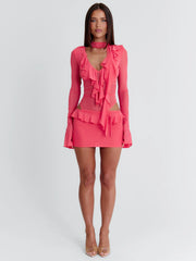 Avaline Mini Dress Coral
