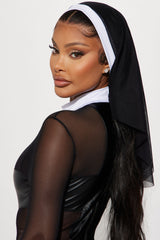 On Your Knees Nun 2 Piece Costume Set - Black/White