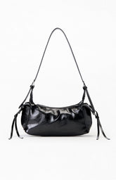 Faux Leather Noir Slouchy Bag