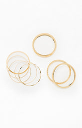 8 Pack Gold Mega Metal Stacked Bangles