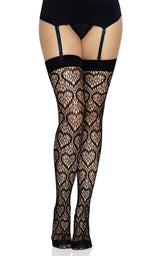 Amore Heart Net Thigh High Tights