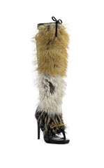 Women's Stamos Brown Faux Fur Gladiator Sandals