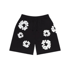 Denim Tears Men's And Women's Summer Fashion Casual Solid-color Printed Pattern Waist Elastic Drawstring Loose Fit Relaxed Shorts #79534