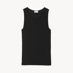 SAINT LAURENT CASSANDR Women's Spring/Summer Fashion Casual Crewneck Pullover Ribbed Cotton Logo Embroidered Tank Top Vest #79359