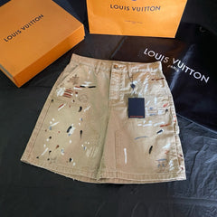 LOUIS VUITTON Embellished Denim Carpenter Shorts #386538