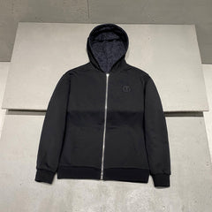 Dior Men's Fall/winter Fashion Casual Solid Color Hooded Zipper Jacket With Oblique Textured Jacquard Reversible Design Jacket #79571