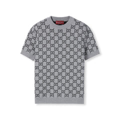 Gucci Gray And Black Reversible GG wool Jacquard Top Featuring Iconic GG Pattern #332622