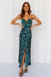 Gimme Whiplash Midi Dress Green
