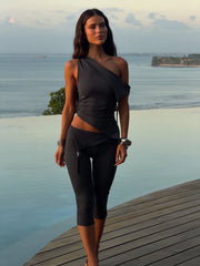 Juliett Capri Pants Dark Grey