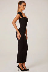 Sweetheart Neckline Maxi Dress In Black