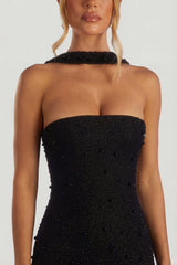 Embellished Bandeau Maxi Dress In Black