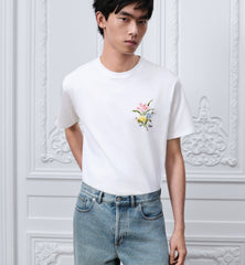 DIOR Dior Secret Garden Print T-Shirt with Relaxed Fit Black Cotton Knit #387157