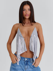 Ora Crop Top Silver