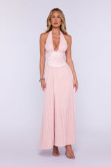 Good Things Ahead Halter Maxi Dress Light Pink