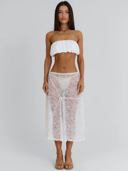 Sarahi Midi Skirt White