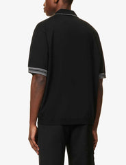 PRADA Logo-Embroidered Knitted Polo Shirt #379644