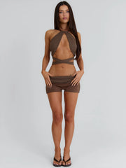 Nevvaeh Crop Top Brown