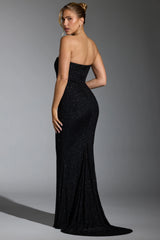 Embellished Corset Gown In Black