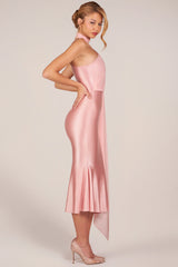 Scarf-Detail Midaxi Dress In Blush