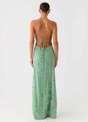 Vietta Sequin Cami Maxi Dress - Mint