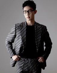 Dior Men's Fall/Winter Fashion Classic V Neck Single Breasted Jacquard Suit Jacket #79329