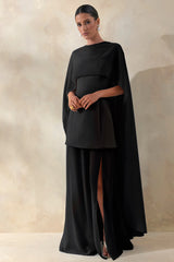 Muriel | Lemon Boat-Neck Volume-Hem Midi Dress