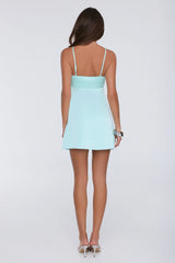 Made For Moments Satin Mini Dress Turquoise