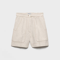 PRADA Ecru white Chambray And Jersey Polo Shirt Shorts #386723