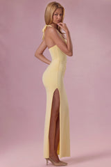 Jersey Corset Bridesmaid Dress In Butter Yellow