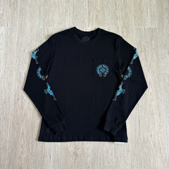 Chrome Hearts Blue Cross Long Sleeve T-shirt #387105