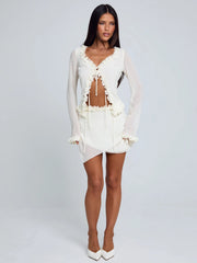 Mae Mini Skirt Ivory