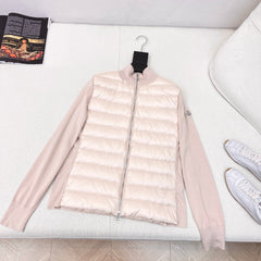 Moncler Cardigan Women's Ski Solid Color Snow Mountain Stand Collar Wool Goose Down Down Jacket#333081