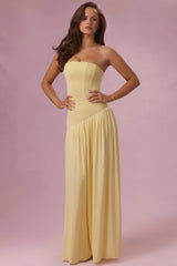 Jersey Strapless Gown In Butter