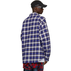 Men's Spring/Fall Fashion Casual Collared Single Breasted Checkered Wool Blend Cotton Shirt Jacket #79572