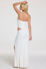 Halterneck Maxi Dress In Pearl