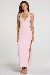 Modal Lace-Trim Maxi Dress In Baby Pink
