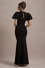 Love Letters | Black Puff-Sleeve Maxi Dress