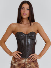 Ellise Corset Top Brown