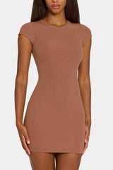 Buttercloud™ Cap Sleeve Mini Dress In Cocoa