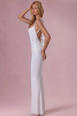 Jersey Draped Gown In Coconut