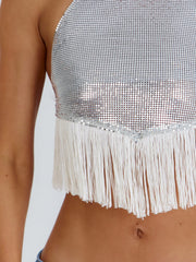 Katrina Crop Top Silver